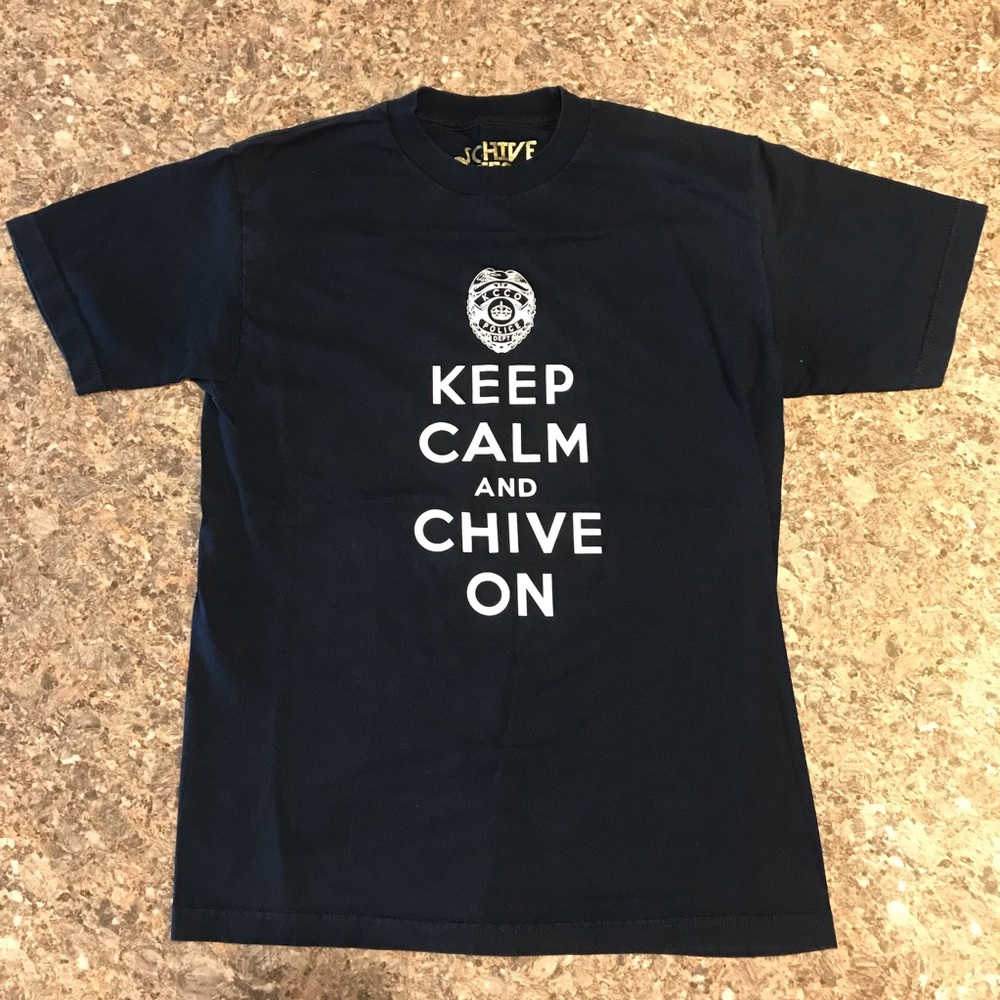 🌺 New NWOT Chive police T-shirt. Navy Blue Size M.